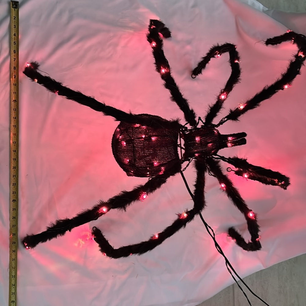 Slightly Used Light-Up Large Spider Halloween Outdoor Indoor Decoration Pink lit - Picture 5 of 11